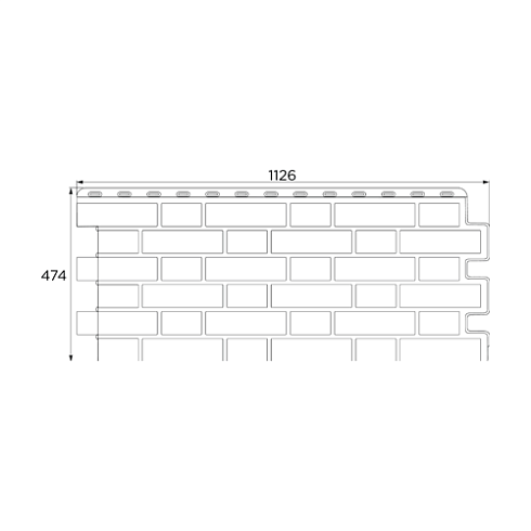 Фасадная панель FineBer ДАЧНЫЙ кирпич Клинкерный (Белый) 1,13х0,463
