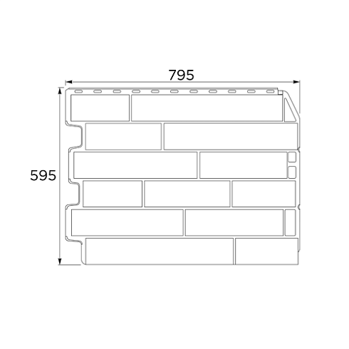 Фасадная панель FineBer Дачный СКОЛ 3 D Светло-бежевый (0,595х0,795)