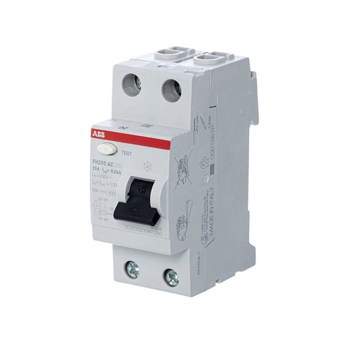Выкл.диф.тока 2п 25A 30mA тип AC FH202 ABB 2CSF202004R1250 (УЗО)
