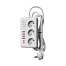 Удл. с сетевым фильтром 3х5м+4USB,10A 2500Вт ПВС3х1 белый Космос (2002660)
