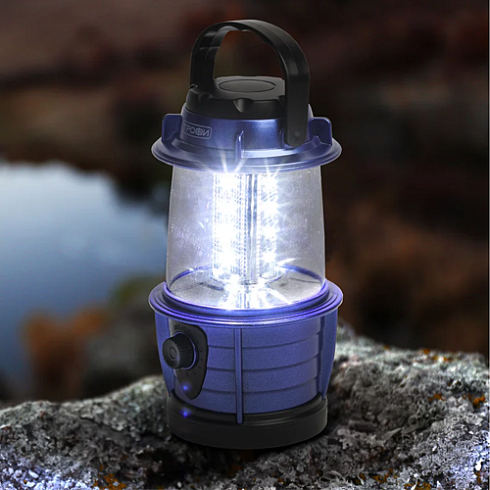 Фонарь КВ-101 кемпинговый светодиод 12LED син.металлик Трофи Б0054482 (3хAA)