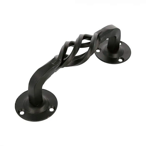 Ручка дверная наклад. черная 104R-140 с кругл.накладками (20054)