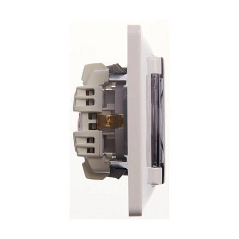 Розетка 1-м Glossa с/з со шторками и крышкой 16А в сборе белая IP44  Sche GSL000148