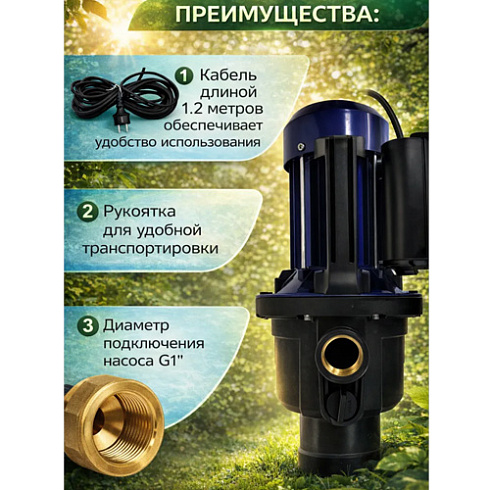 Насос поверхностный SMS-JGP-37 (800Вт, 30м/45л/мин)