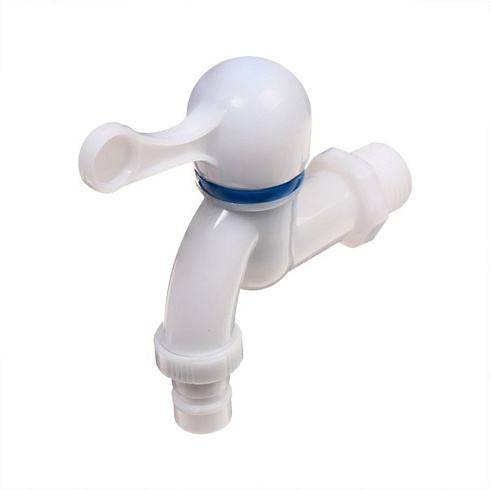 Кран пластик внешн.резьба 1/2" отвод для шланга 1/2" 12мм (3814972)