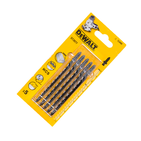 Пилка д/эл.лобзика по дер. HСS 100х70х4,0х60мм T244D 5шт DeWalt DT2077-QZ