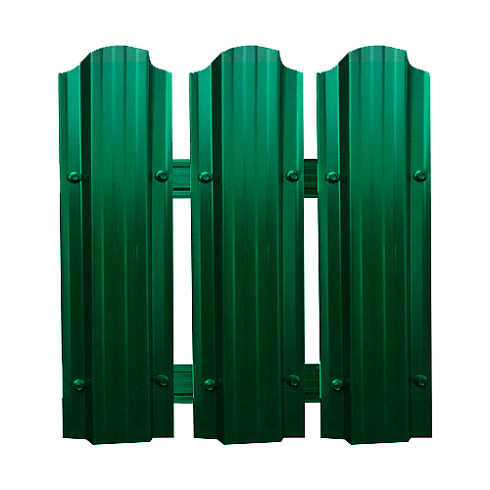 Штакетник фигурный П 1,50м (зеленый RAL-6005)
