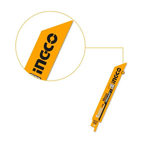 Полотно сабельное INGCO 150мм х 0,9мм, шаг зубьев1.4мм 18TPI SSB922EF