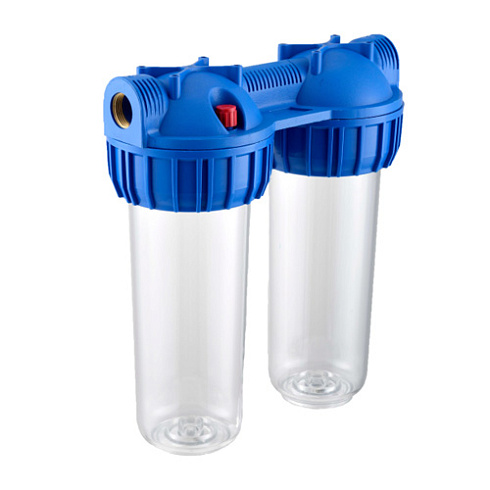 Фильтр для воды с прозрач.корп. двойной 3/4" (без катридж.) SMS-50/2 (SL10) (04836)