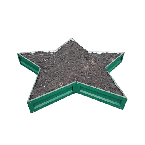 Клумба "Звездочка" (зеленая RAL 6005) 1-ярусная h- 0,2м, L-0,5м