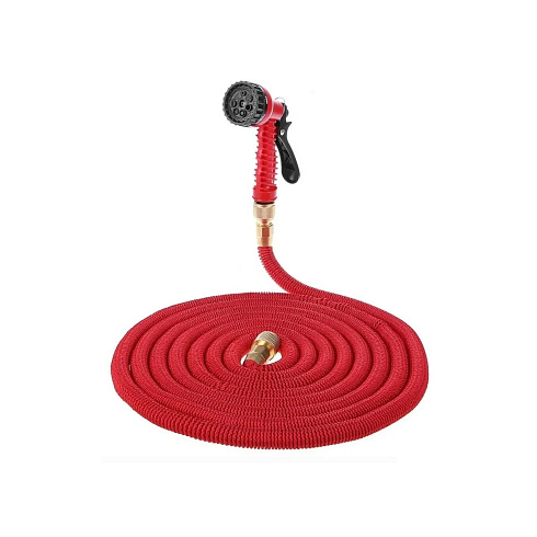 Шланг с лейкой MAGIC GARDEN  красный  7,5-37м (соединит латунь)